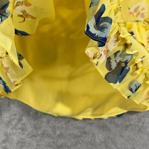 NEW Lauren Ralph Lauren Womens 8 Ruffled Mini skirt Yellow H695 - Picture 8 of 9